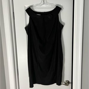 Black Boatneck Sheath Dress